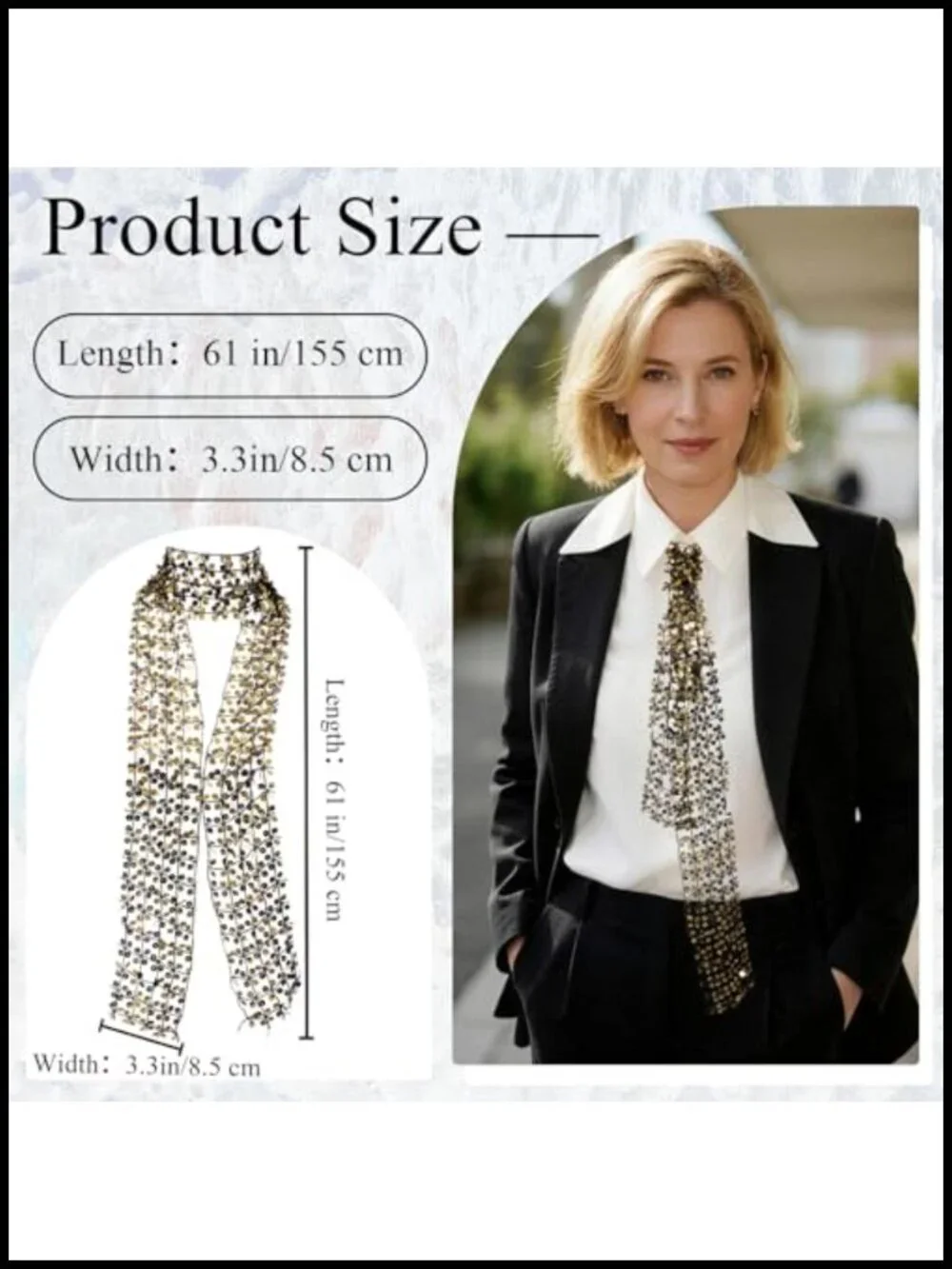 Sequin Fashion Scarf for Women, Skinny Sparkle Scarf, Party Accessory,
